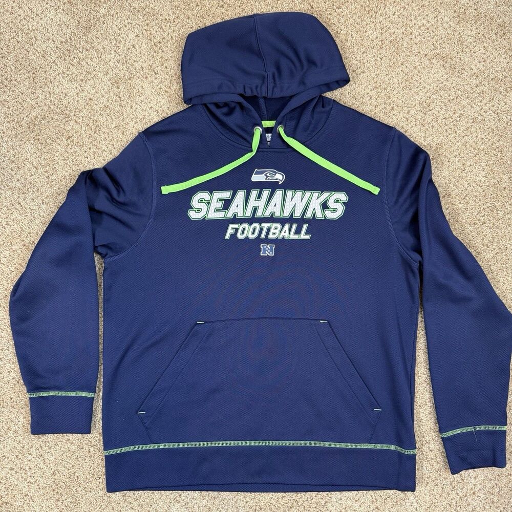 Seattle Seahawks NFL Team Apparel Medium Hoodie Blue Green Warm Sweatshirt